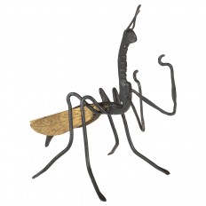 Petite metal and brass grasshopper object